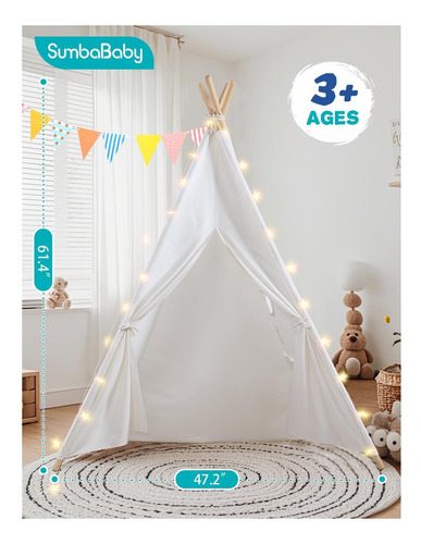 Sumbababy Tiepee Tent For Kids Tipi Tent Indoor 100% De Para