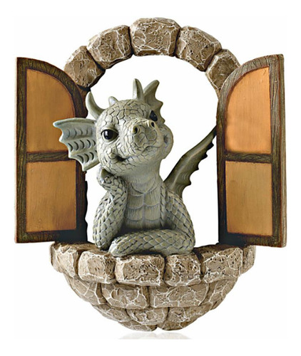 Figura De Resina De Puerta Con Dinosaurio