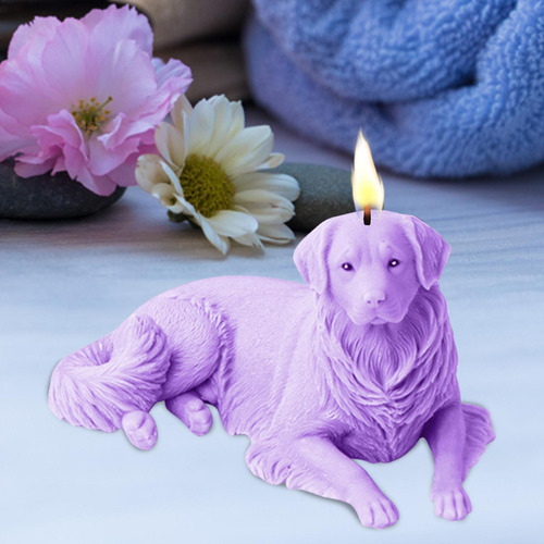 Molde De Vela De Silicona 3d Molde De Perro Golden Retriever
