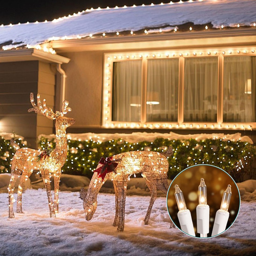 Luces De Cuerda De Navidad Chatool 100 Luces Blancas Con Ala