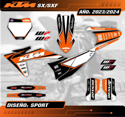 Kit Calcos - Gráfica Ktm Sx-f 2023/2024 - Grueso Mate