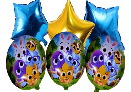 Balão Bolofofos Estrelas Dourada Azul 45cm 12 Unidades