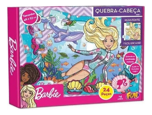 Quebra-cabeça 24 Peças Barbie - Fun F0047-7