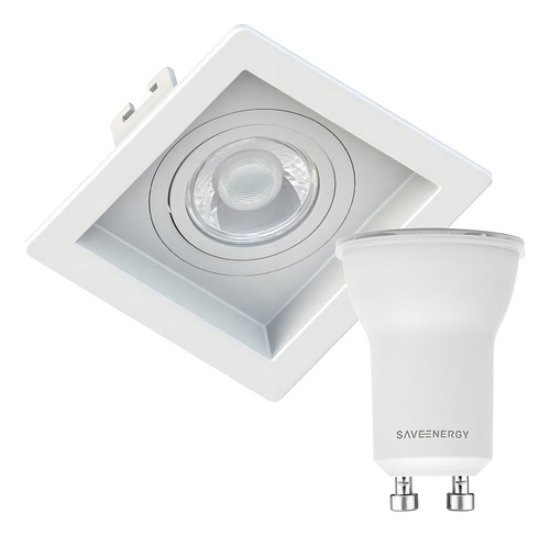 Spot Embutir Mini Dicroica Quadrado Recuado+ Led Mr11