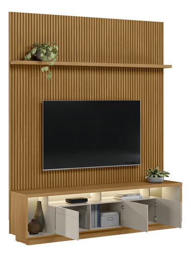 Rack Com Painel Para Tv Até 75 Polegadas Com Fita De Led