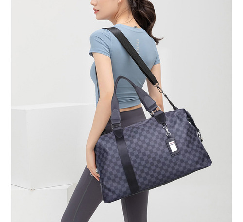 Mochila Gym Deportiva Bolsas De Viaje Duffle Bag Para Mujer Azul Oscuro