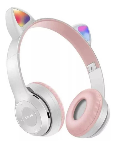 Auriculares Inalámbricos Bt Orejas Gatito Rgb Tiktok (p47m)