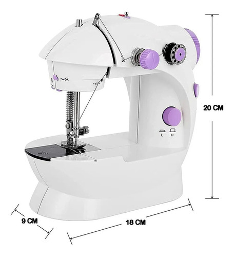 Máquina De Coser Con Funciones Avanzadas Blnca Con Morado