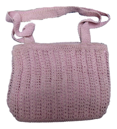 Cartera Rosa Tejido Crochet - Vintage