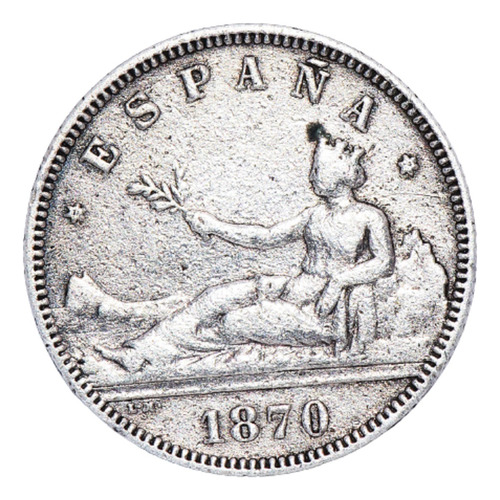 Moneda De Coleccion 1 Peseta Plata 835 Data 1869
