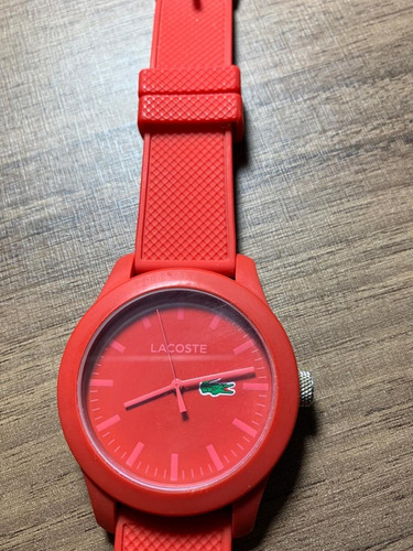 Relógio Lacoste Masculino Borracha Vermelho