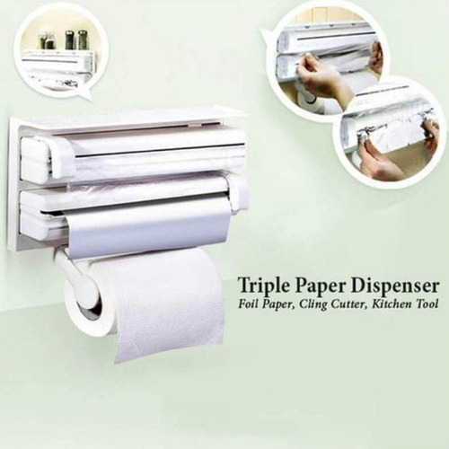 Suporte Papel Toalha Dispenser Cozinha Triple Paper 3 Em 1