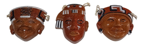 Mascara Decorativa Prehispanica Juego 3 Piezas Colgante
