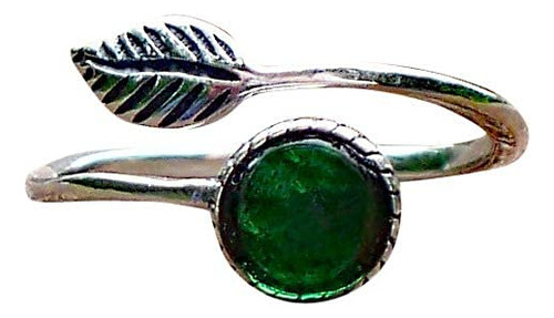 Anillo De Hoja De Plata Esterlina De La Cerveza Verde Recicl