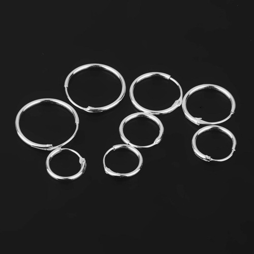 D 4 Pares De Aretes De Con Aro Circular 8 10 12 14 Mm