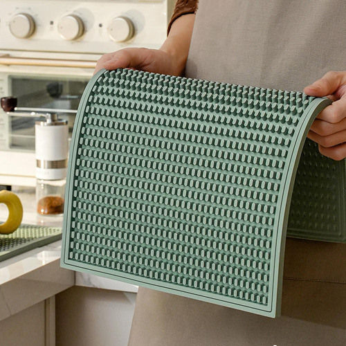Alfombrilla De Silicona Para Barra, Para Secar Vasos, Verde