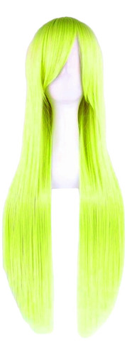 Peluca Verde Lima Amarillo Neon Cabello Liso Cosplay