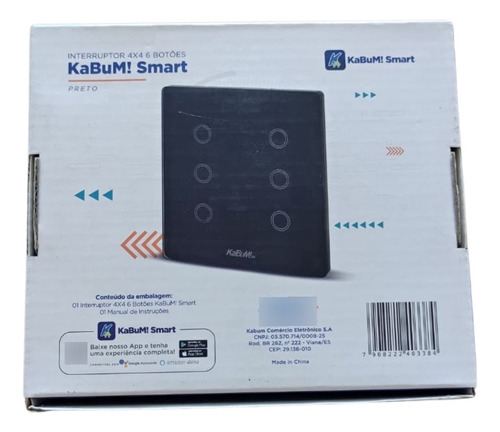 Interruptor 4x4 Kabum! Smart, 6 Botões, Preto - Kbsa015