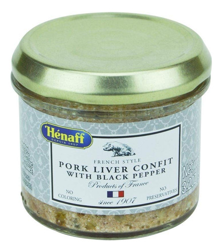 Henaff Higado De Cerdo Confitado Con Pimienta Negra - 3.2 Oz