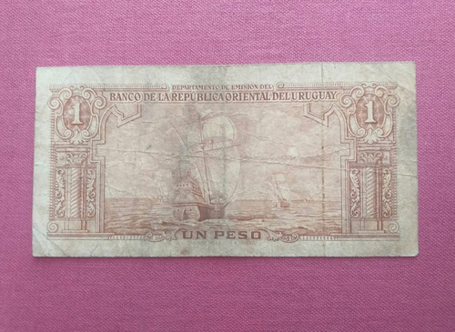 Billete De Un Peso Uruguay Ley De 2 De Enero De 1939 Serie D (Usado)