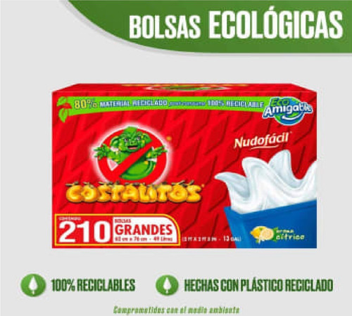Bolsas Para Basura Costalitos Bio Grande Con 210 Pzas Msi