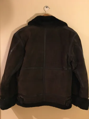 Chaqueta De Cuero Tipo Aviadora Mujer Color Marrón Oscuro Talla S (Usado)