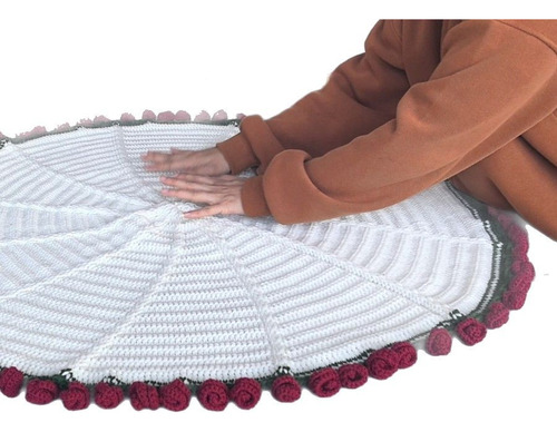 Bolsa De Material De Manta De Rosa Enganchada