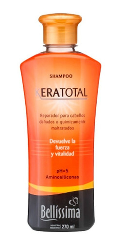 Shampoo + Mascara 250 + 3 Ampollas Keratotal Bellissima