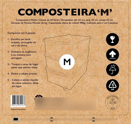 Kit Composteira Doméstica / Minhocário M + Kit - Casológica