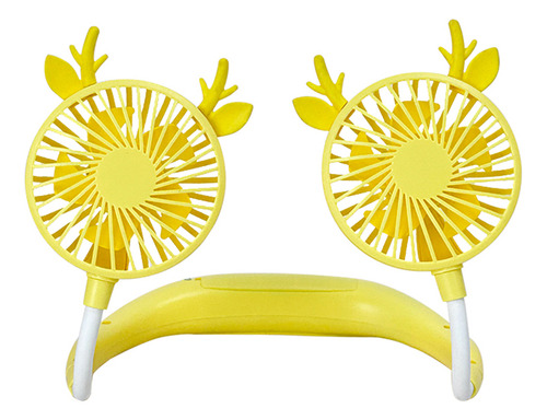 Mini Ventilador De Cuello Portátil CM-TOP FS318 Silencioso Usb Recargable Cantidad De Aspas 5 Estructura Amarillo