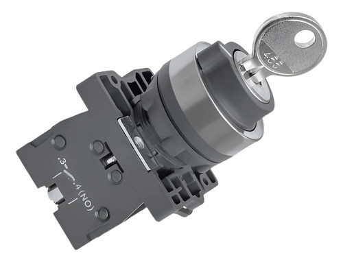 Chave Seletora C/chave 22mm Plástico - 3 Pos Fixas - 2na