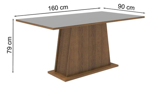 Mesa de Comedor Rectangular Madesa 5364 Color Marron/Gris