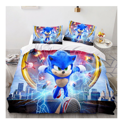 Juego De Funda Nórdica Sonic De 3 Piezas Juego De Cama Sonic