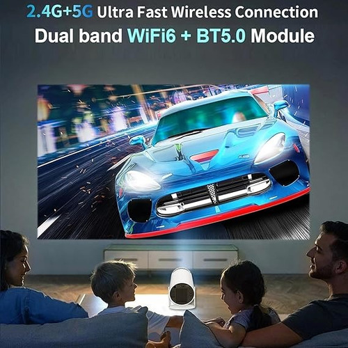 Proyector Portátil Wifi Bluetooth Hdmi Led Full Inteligente Blanco