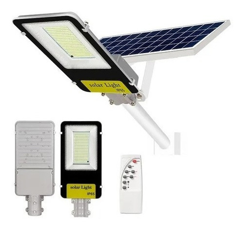 Foco Led 200w Con Brazo Amurable + Panel Solar Incorporado