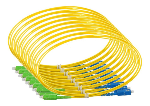 Patchcord Fibra Óptica Sc/apc - Sc/upc 3 Metros Paquete X 10