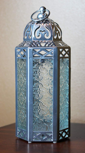 Portavelas Vela Lanterns, Con Paneles De Vidrio, Plateado