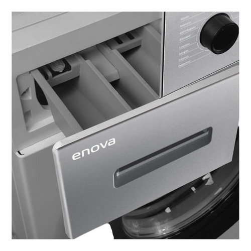 Lavarropas Automático Carga Frontal 8kg Gris Enova Leo8f10gr