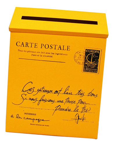Buzón De Correos De Hierro Galvanizado Amarillo