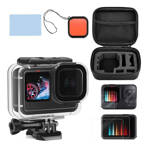 Imagen 1 de 8 de Kit De Carcasa Cámara Funda Para Gopro 10/9 Black