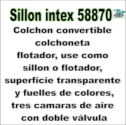 Imagen 6 de 9 de Silla Sillon Flotador Inflable Convierte En Colchoneta 58870