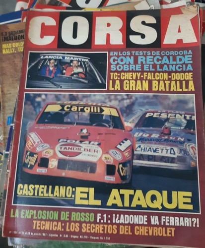 Revista Corsa Parabrisas N1098 Julio 1987 Para Colección