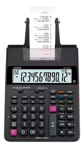 Calculadora Impresora Casio Hr-100 12 Dígitos + Fuente