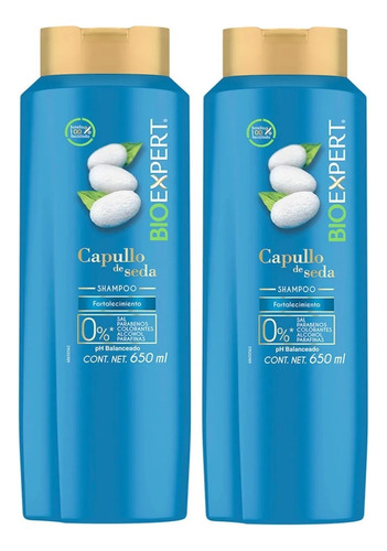 2 Shampoo Bioexpert Capullo De Seda Fortalecimiento 650ml