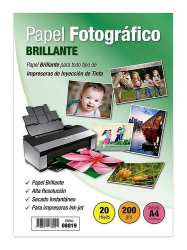 Papel Fotográfico Brillante A4 200 Gr