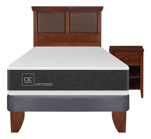 Cama Europea 1.5 Plazas Cic Ortopedic + Set Torino