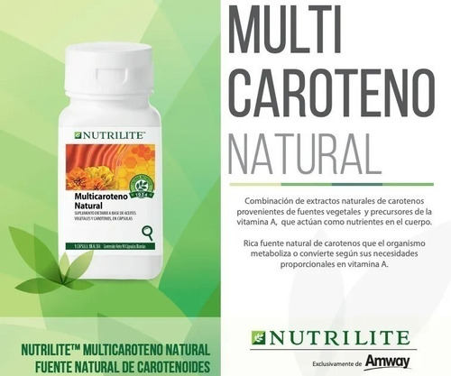 Multicaroteno Nutrilite Amway - Unidad a $576