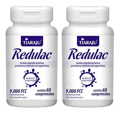 Lactase Redulac Intolerância Lactose 9000 Fcc 2x60 Cápsulas