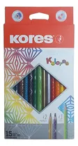 Comprar Creyones De Madera Triangulares Kores Style ( 15 Colores )