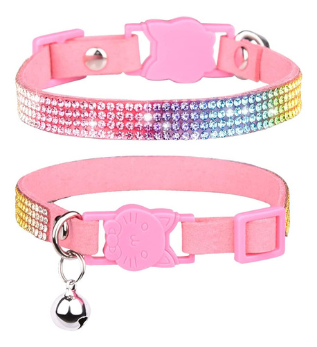 Collar Del Gato Breakaway Bling Diamond Rhinestone Camp...